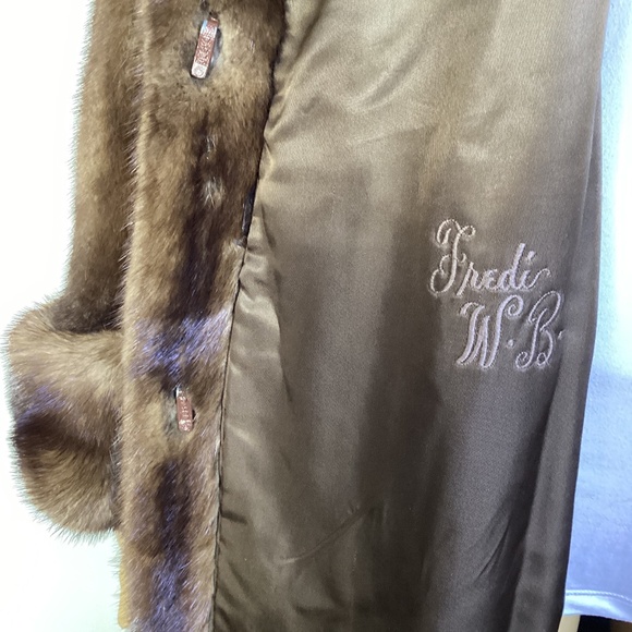 Luxurious Dasco Dark Mahogany Brown mink Full Length Fur Coat Sz 12 - Picture 8 of 14